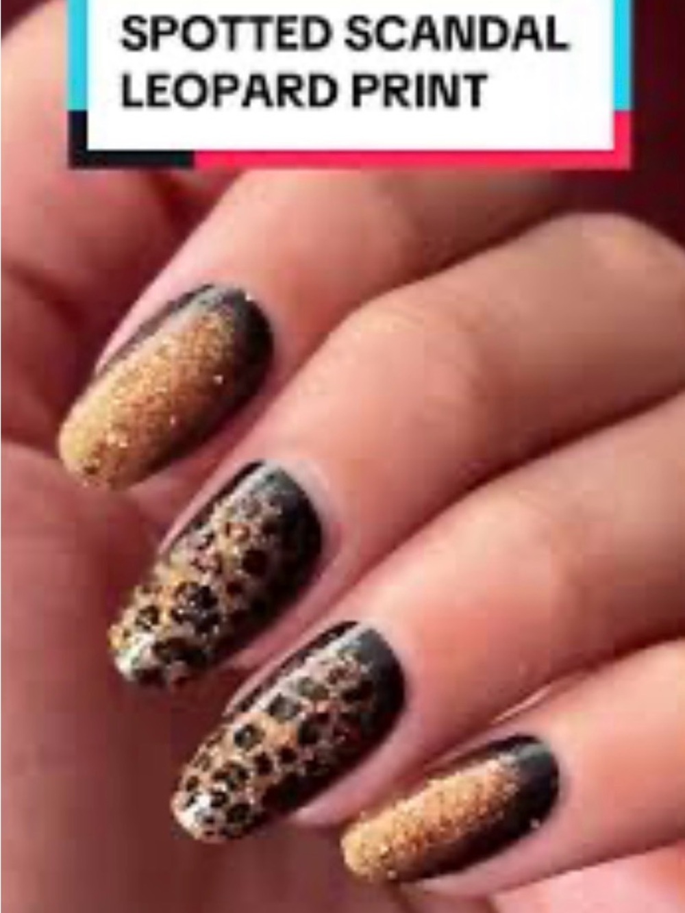 Color Street Spotted Scandal Leopard Print Gold and Black Press-On Nails
